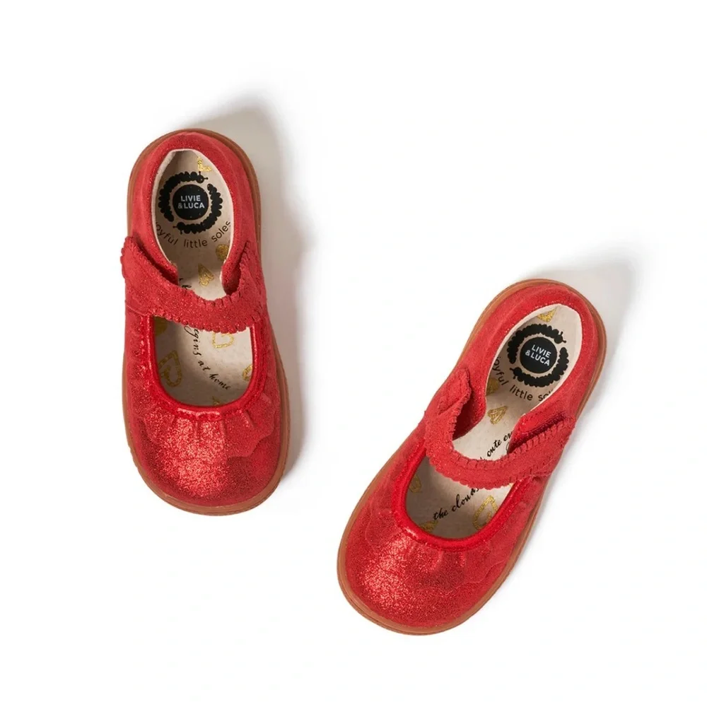 Livie and Luca Red RUCHE CLASSIC Mary Jane Size 11